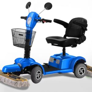 Electric Mop Sweeper Car Ride on Floor Mop Propelled Three Wheel Dust Cart