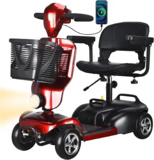 Large-Scale Electric Mobility Scooter, Easy Collapsible Weight Capacity Travel Scooter,4 Wheel Mobility Scooter